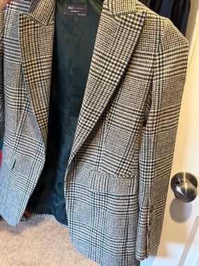 Marks & Spencer Women's Glen Plaid Blazer in Black & Cream